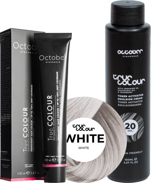 October Stockholm True Colour 20 Vol Colour Activator 150 ml & Colour 100 ml White
