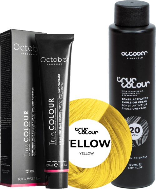 October Stockholm True Colour 20 Vol Colour Activator 150 ml & Colour 100 ml Yellow