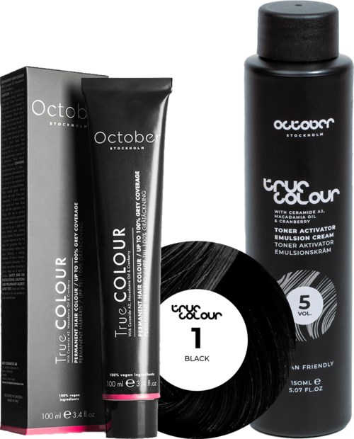 October Stockholm True Colour 5 Vol Colour Activator 150 ml & Colour 100 ml 1 Black
