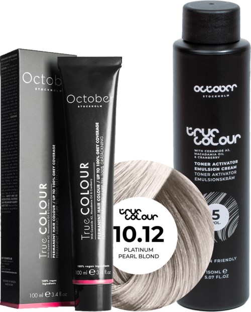 October Stockholm True Colour 5 Vol Colour Activator 150 ml & Colour 100 ml 10.12 Platinum Pearl Blond