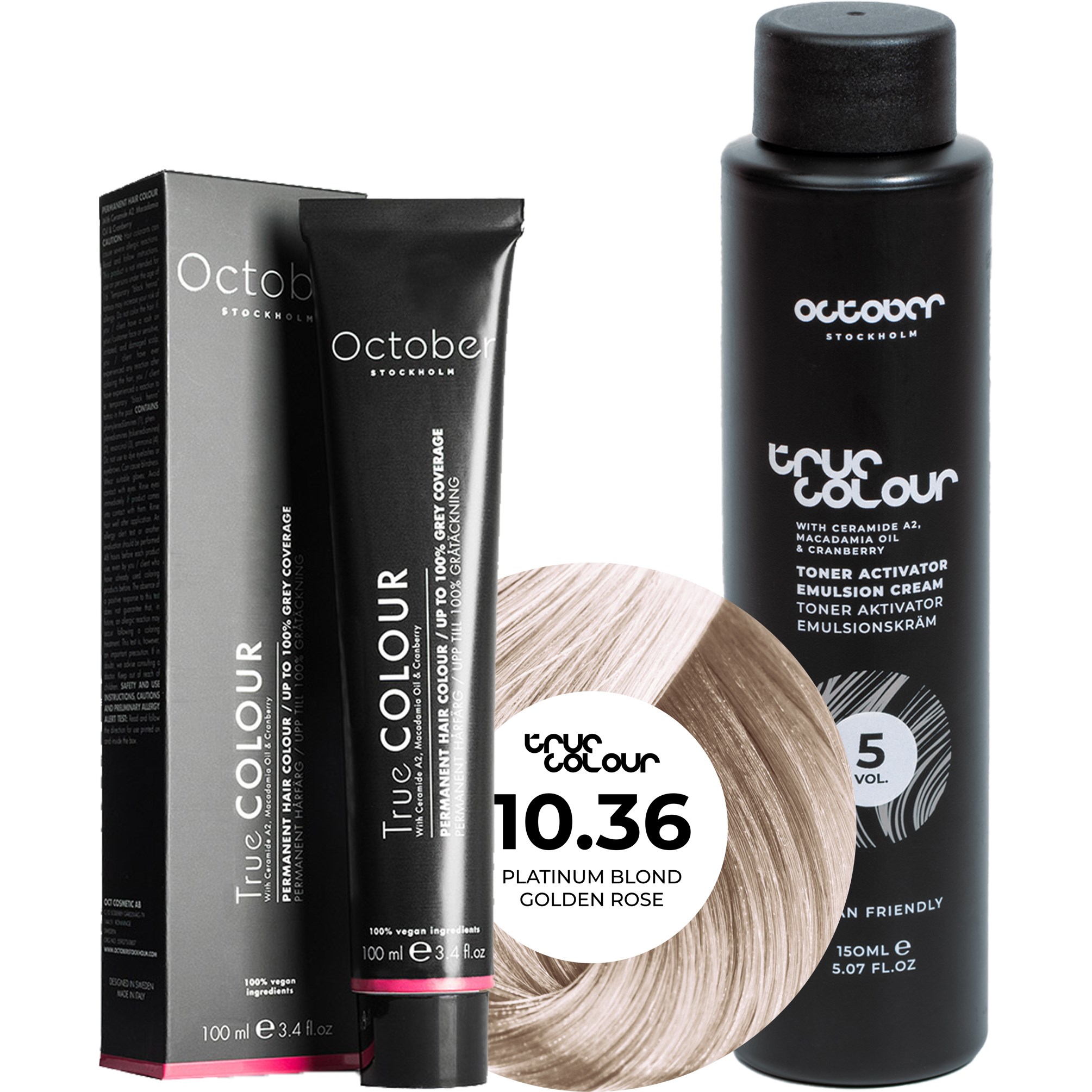 October Stockholm True Colour 5 Vol Colour Activator 150 ml & Col