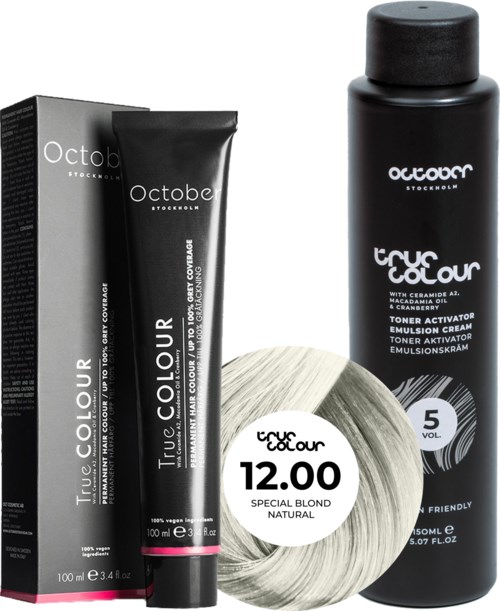 October Stockholm True Colour 5 Vol Colour Activator 150 ml & Colour 100 ml 12.00 Special Blond Natural