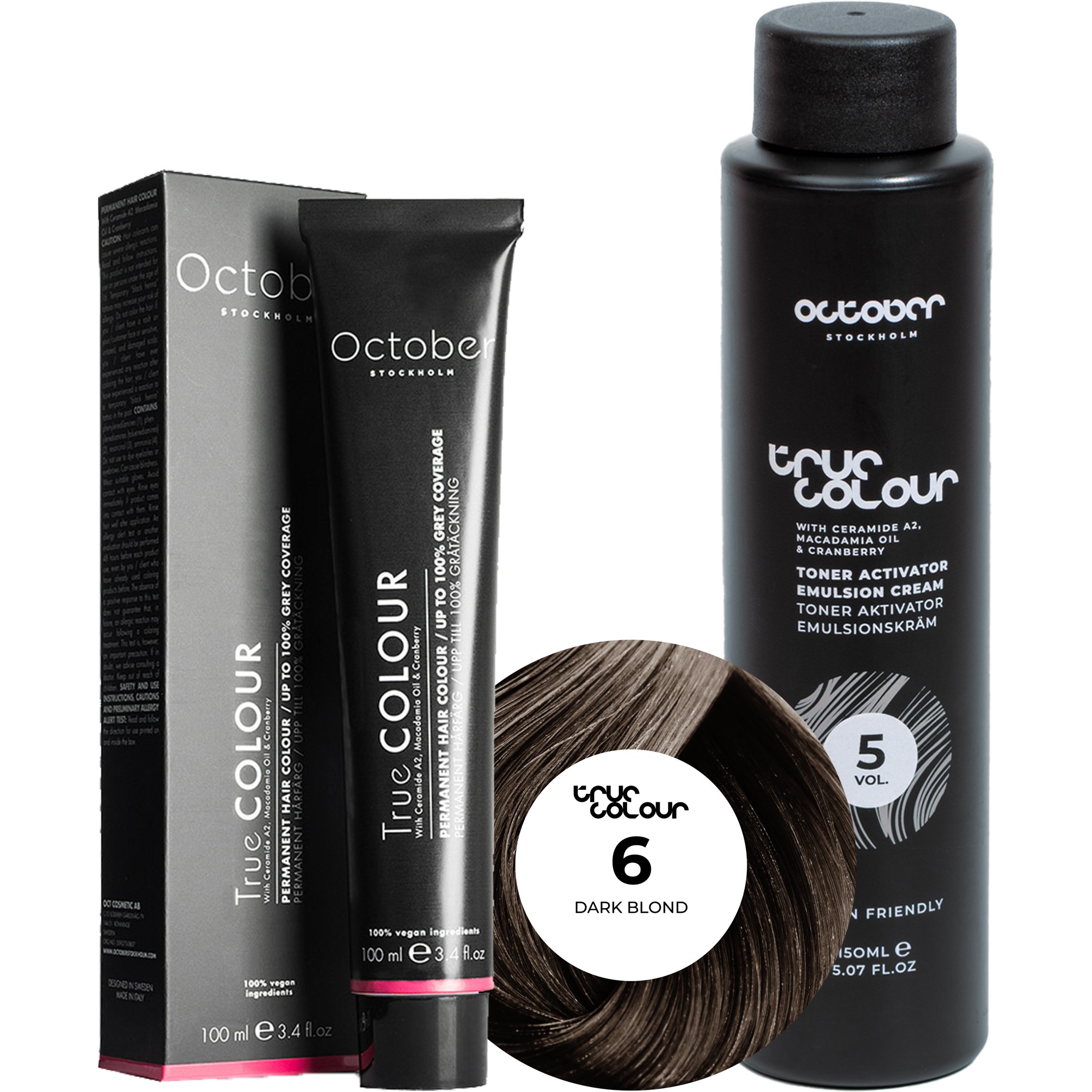 October Stockholm True Colour 5 Vol Colour Activator 150 ml & Col