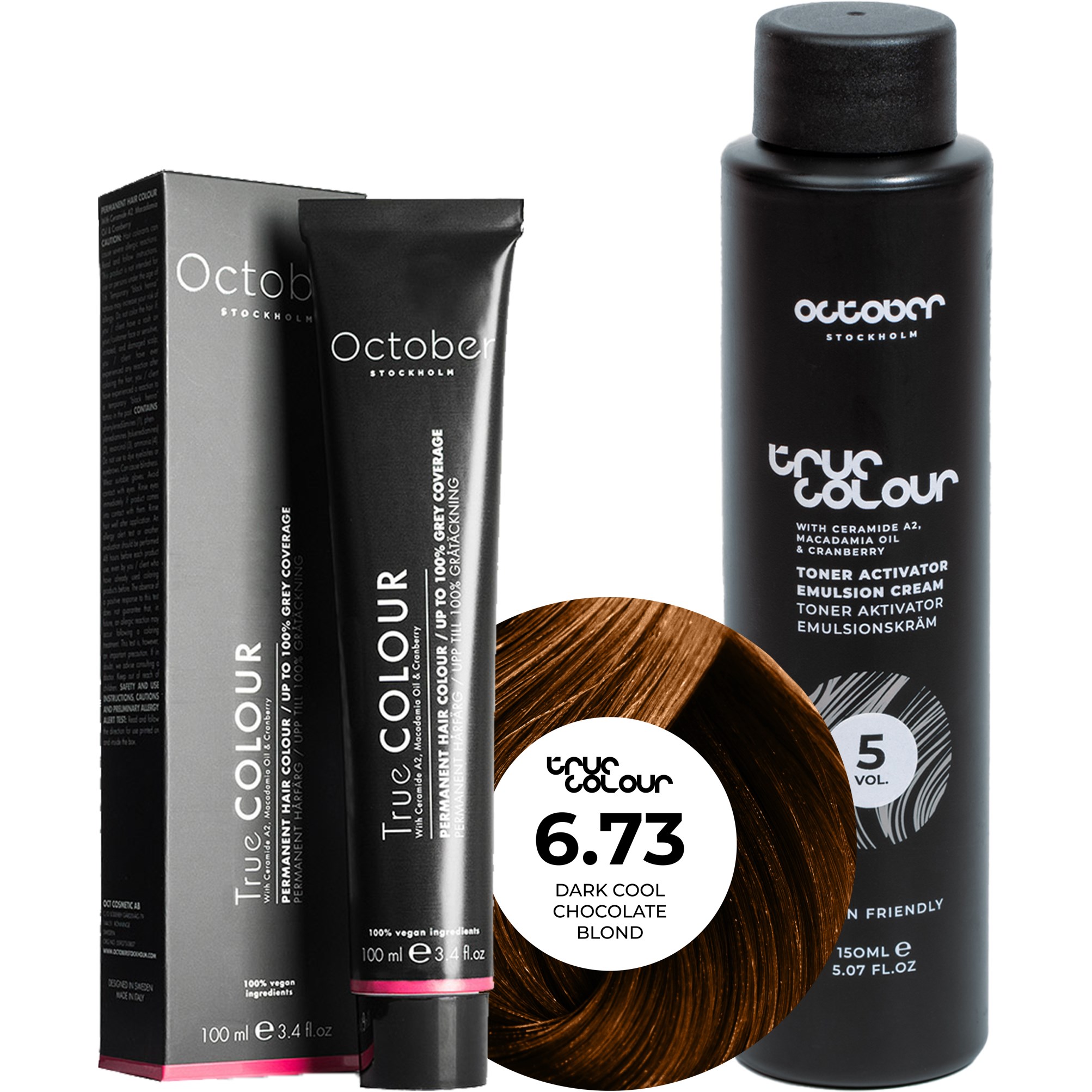 October Stockholm True Colour 5 Vol Colour Activator 150 ml & Col
