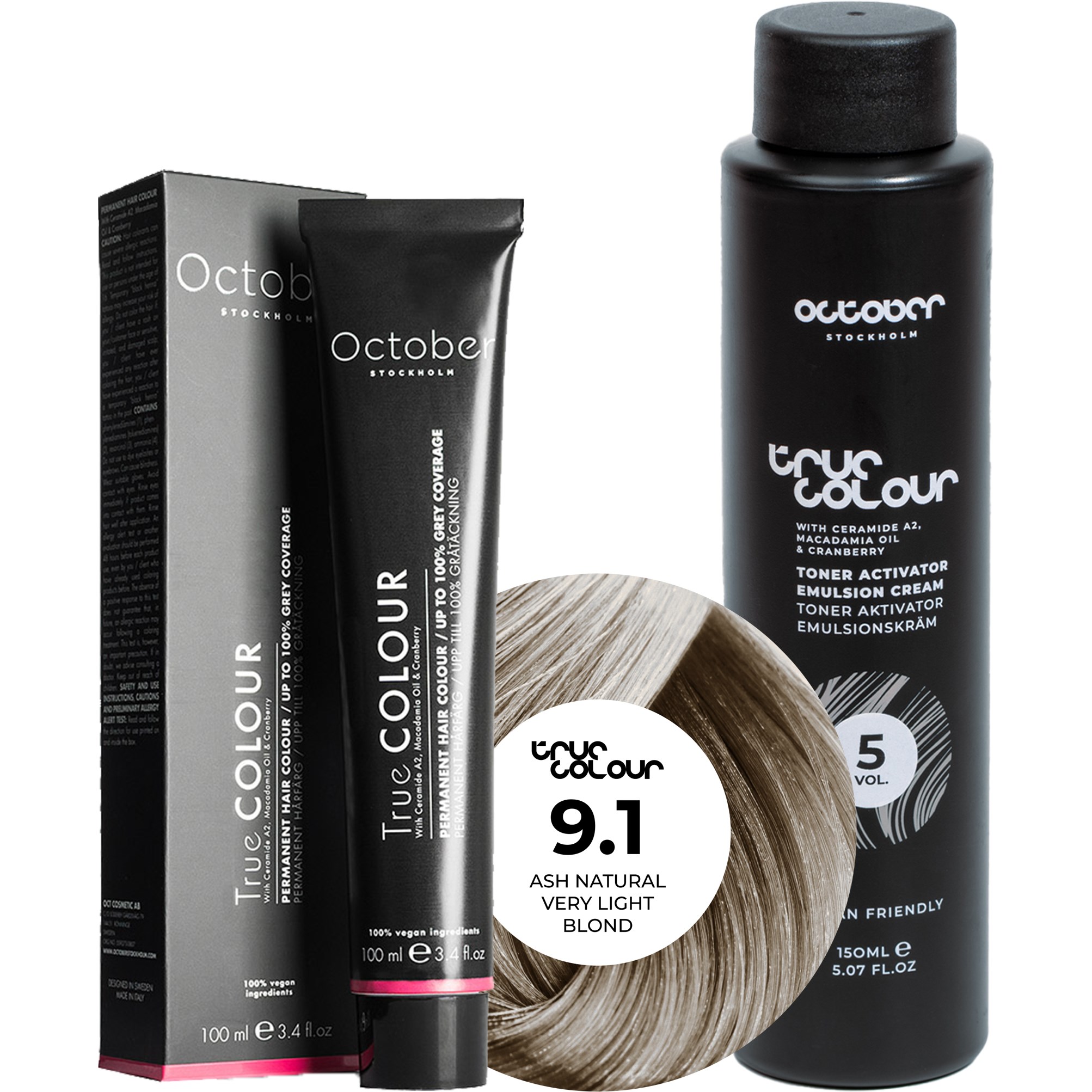 October Stockholm True Colour 5 Vol Colour Activator 150 ml & Col