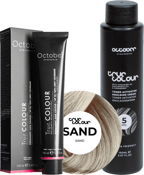 October Stockholm True Colour 5 Vol Colour Activator 150 ml & Colour 100 ml Sand