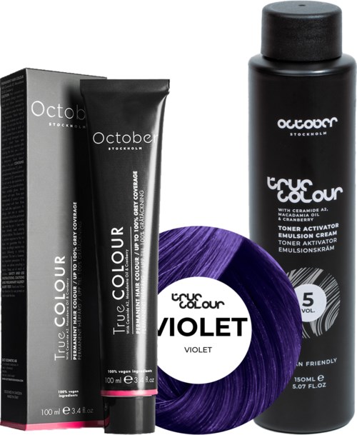 October Stockholm True Colour 5 Vol Colour Activator 150 ml & Colour 100 ml Violet