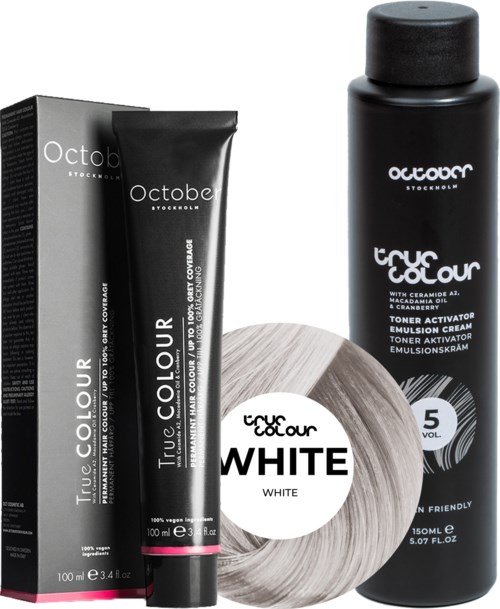 October Stockholm True Colour 5 Vol Colour Activator 150 ml & Colour 100 ml White