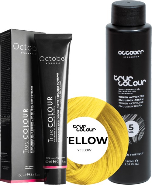 October Stockholm True Colour 5 Vol Colour Activator 150 ml & Colour 100 ml Yellow