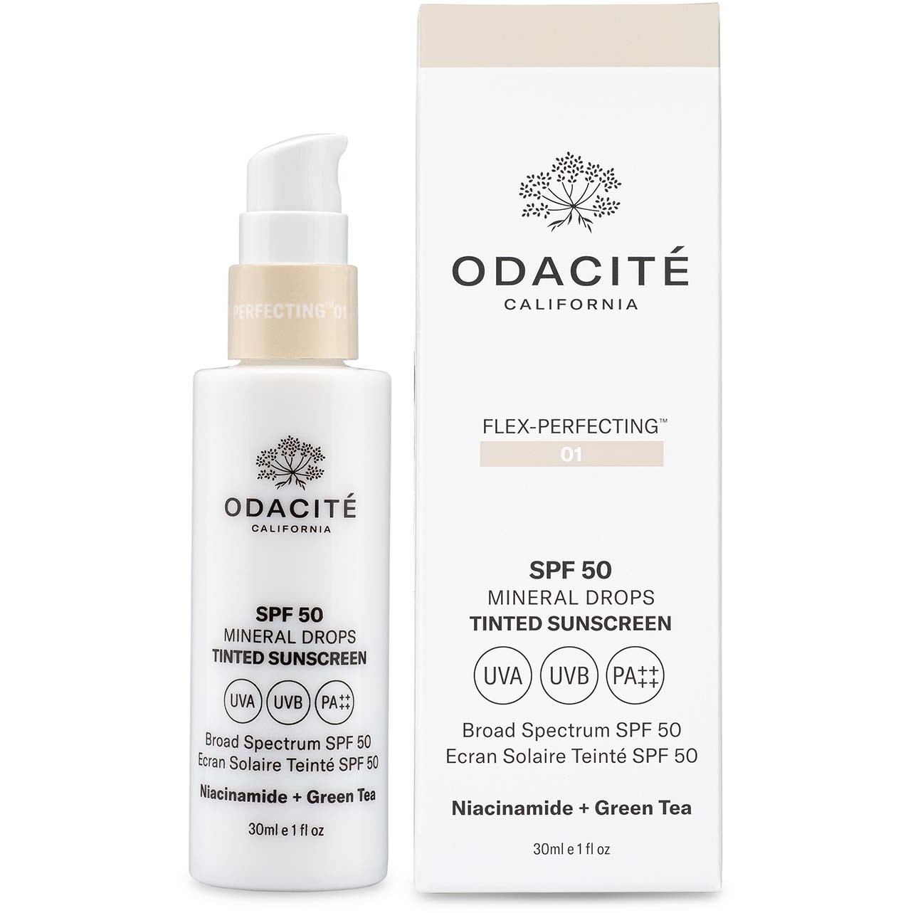 Odacité Flex-Perfecting SPF50 Tinted Sunscreen 01