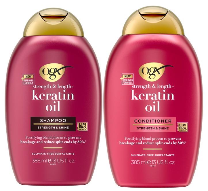 Ogx Keratin Oil Shampoo 385 ml + Conditioner 385 ml