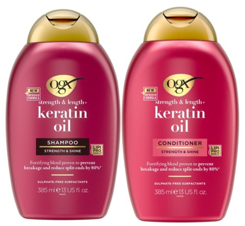 Ogx Keratin Oil Shampoo 385 ml + Conditioner 385 ml