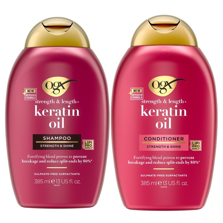Ogx Keratin Oil Shampoo 385 ml & Conditioner 385 ml