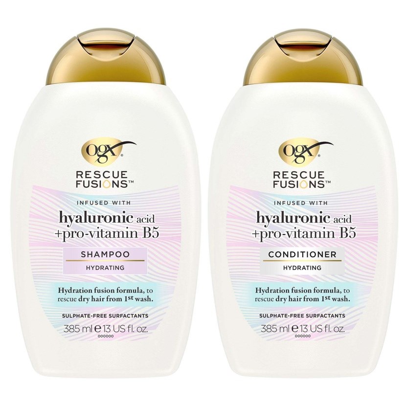 Ogx Rescue Fusions Hyaluronic Acid Shampoo 385 ml & Conditioner 3