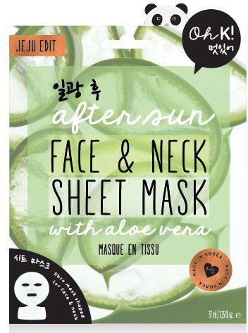 Oh K! After Sun Aloe Sheet Face And Neck Mask