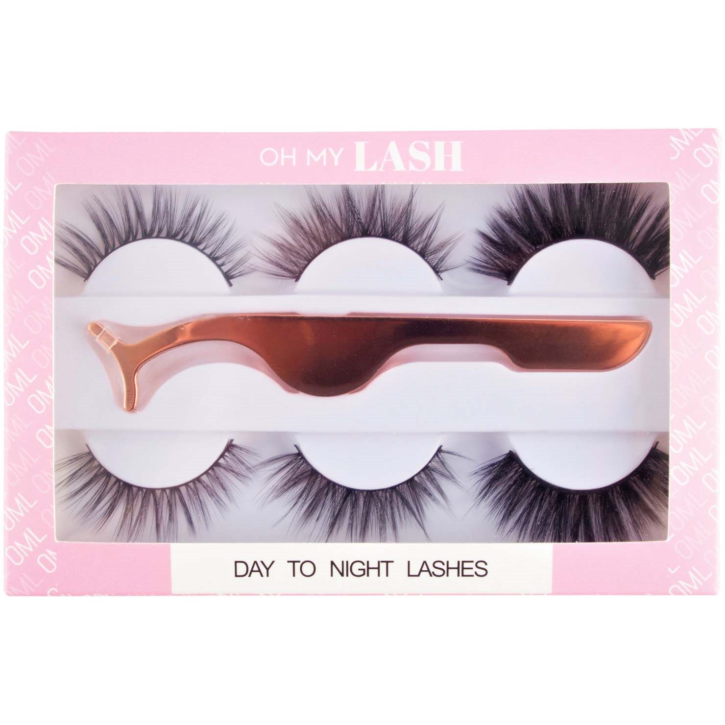 Oh My Lash Faux Mink Strip Lashes Day To Night Set 4Pc (3 X Lashes 1 X