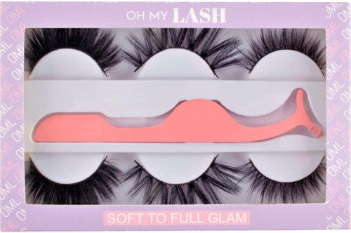 Oh My Lash Faux Mink Strip Lashes Soft To Full Glam Set 4Pc (3 X Lashes