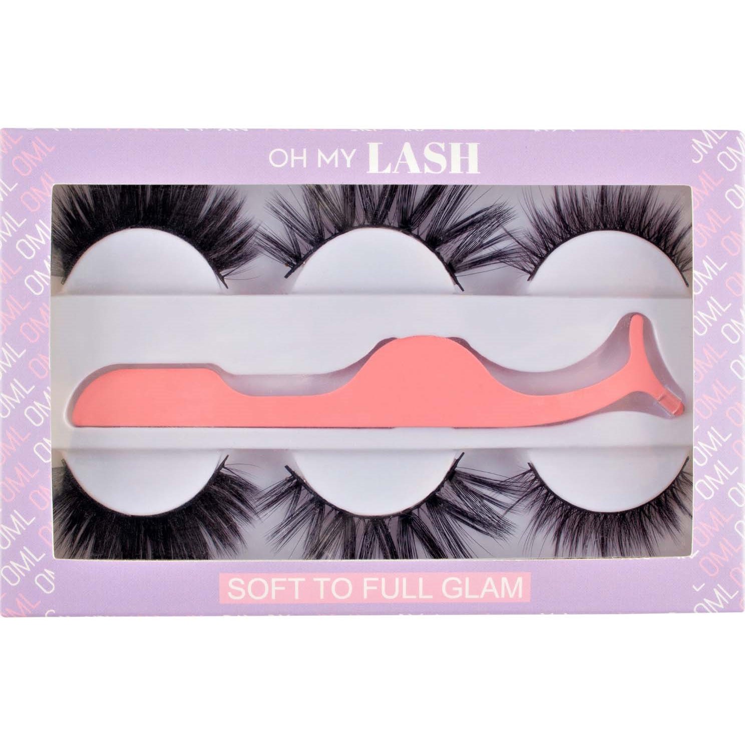 Oh My Lash Faux Mink Strip Lashes Soft To Full Glam Set 4Pc (3 X