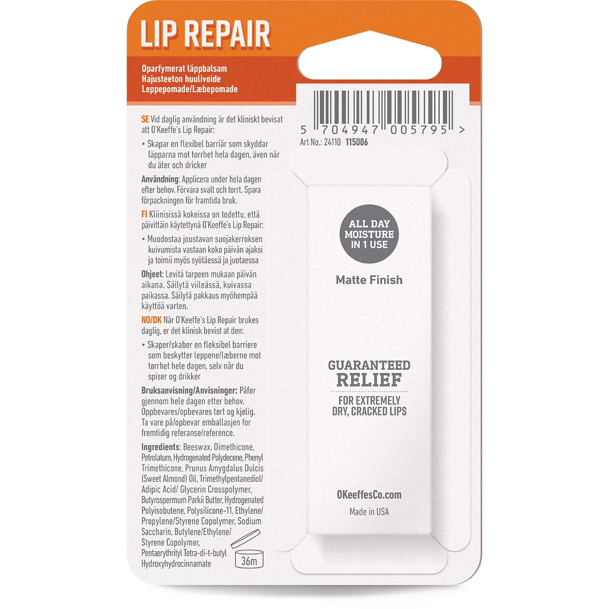 O´Keeffe´s Lip Repair Unscented Lip Balm 4,2 g (obrázok 3)
