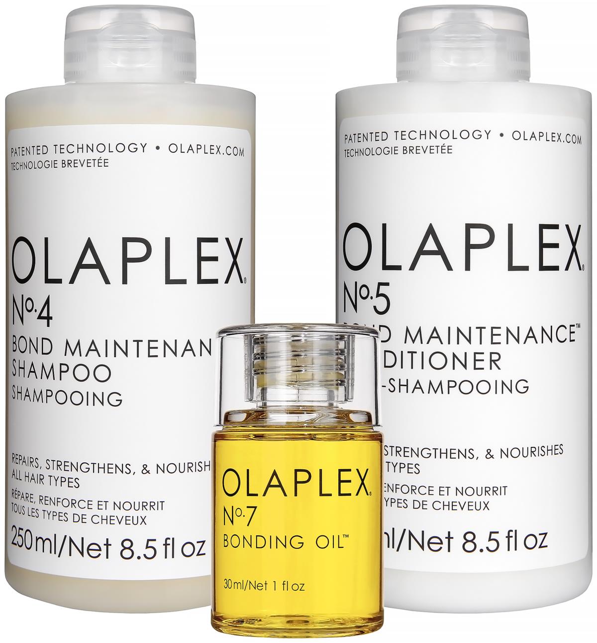 Olaplex Bundle No.4 Shampoo 250 ml & No.5 Conditioner 250 ml & No.7 Bonding Oil 30 ml