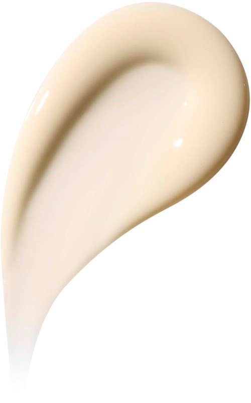 A drop of white cream or lotion with a smooth, glossy surface and a curved shape.