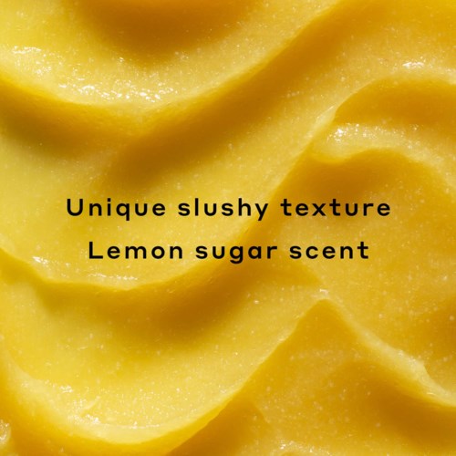 Text som beskriver en lemonsmakande slush med unik, tjock och slät textur.