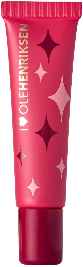 Różowa tubka z gwiazdkami i tekstem "I ❤️ Ole Henriksen".