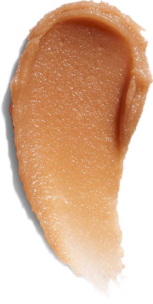 En liten, beige, halvsmooth matvara med glansig yta och något ojämna kanter.
