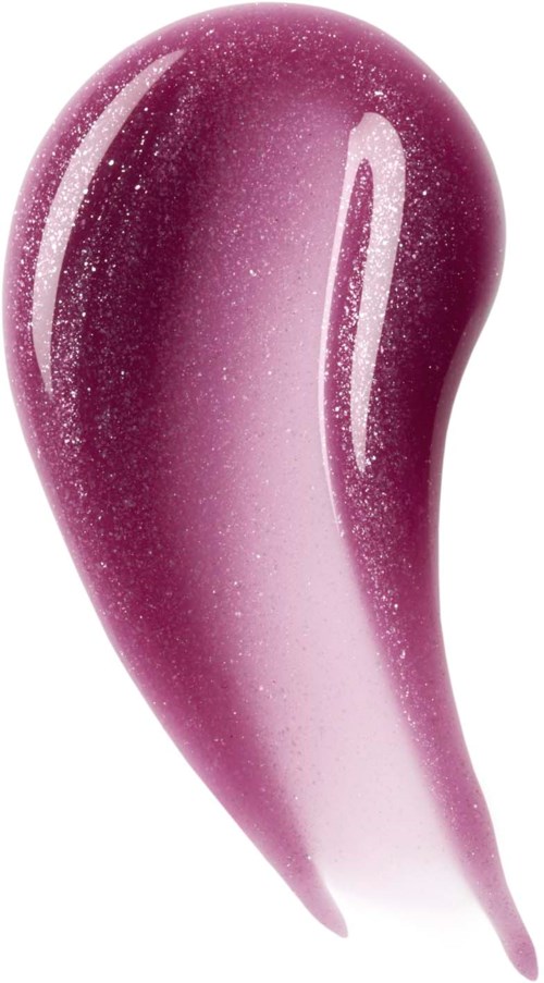 Een roze en witte glittersierlak met een gebogen vorm.