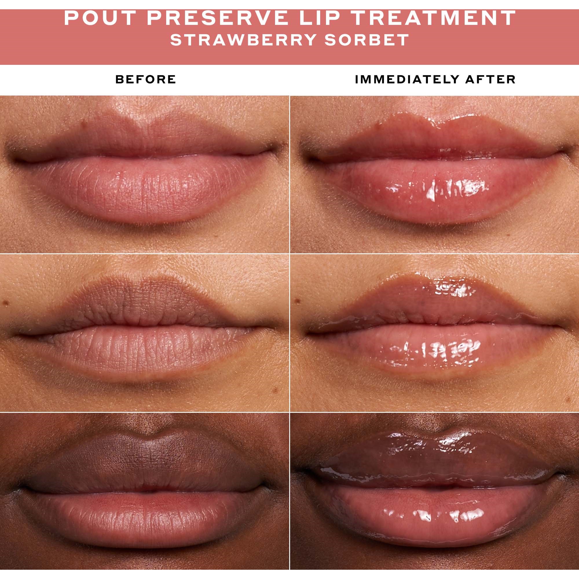 OLEHENRIKSEN Pout Preserve Peptide Lip Treatment Strawberry Sortbet (obrázok 3)