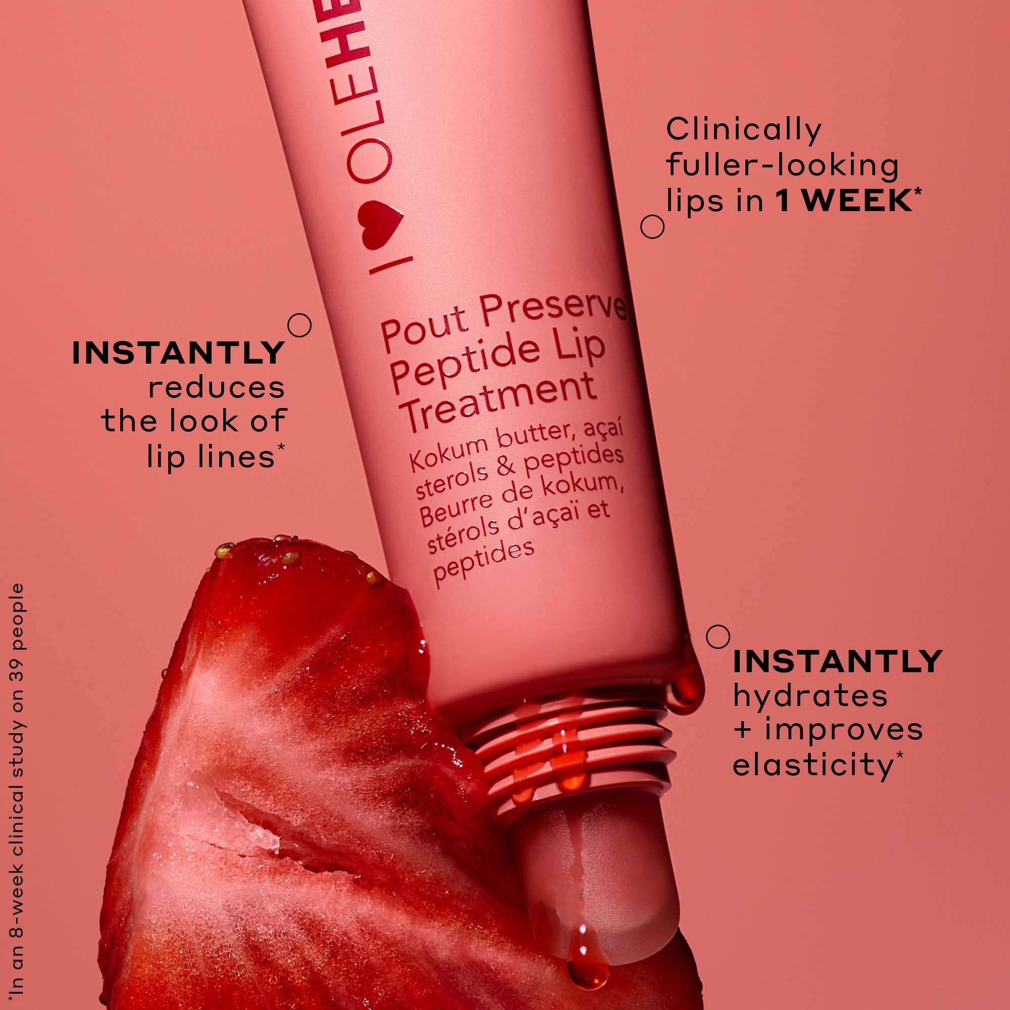 OLEHENRIKSEN Pout Preserve Peptide Lip Treatment Strawberry Sortbet (obrázok 4)