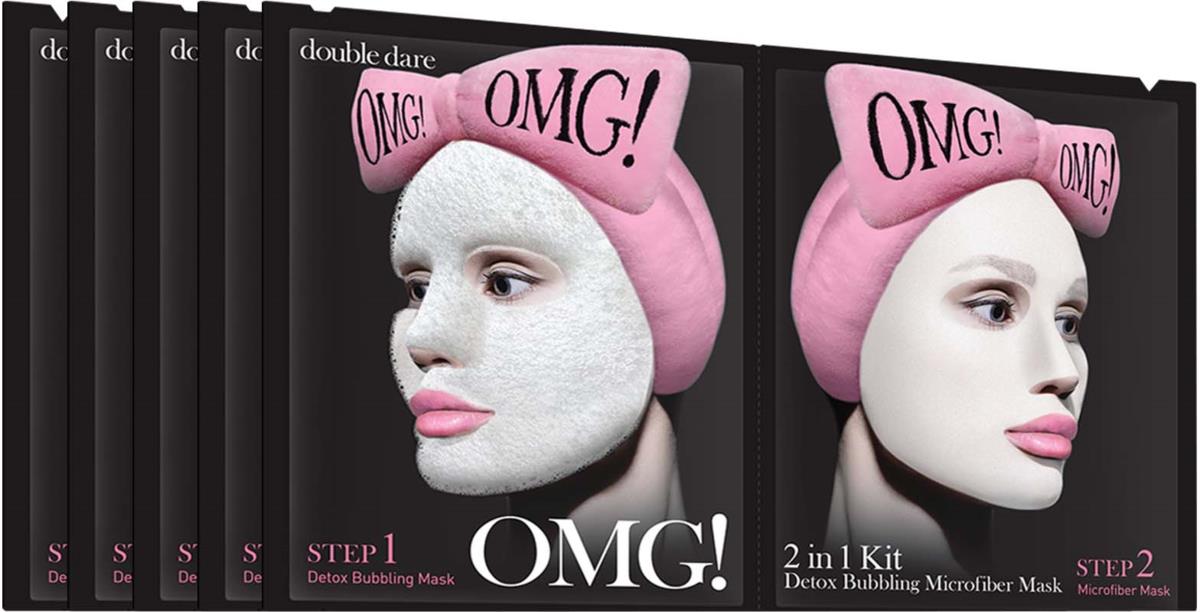 OMG! Double Dare 2In1 Kit Detox Bubbling Microfiber Mask 5 pcs | lyko.com