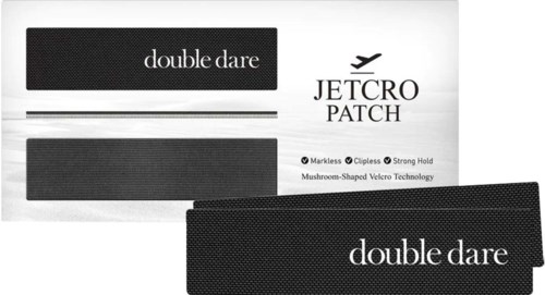 Jetco Patch logotyp och produktförpackning, med text om patchens egenskaper och fördelar.