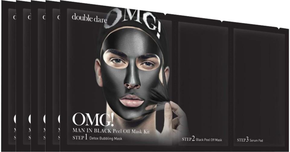 OMG! Double Dare Man In Black Peel Off Mask 5 pcs