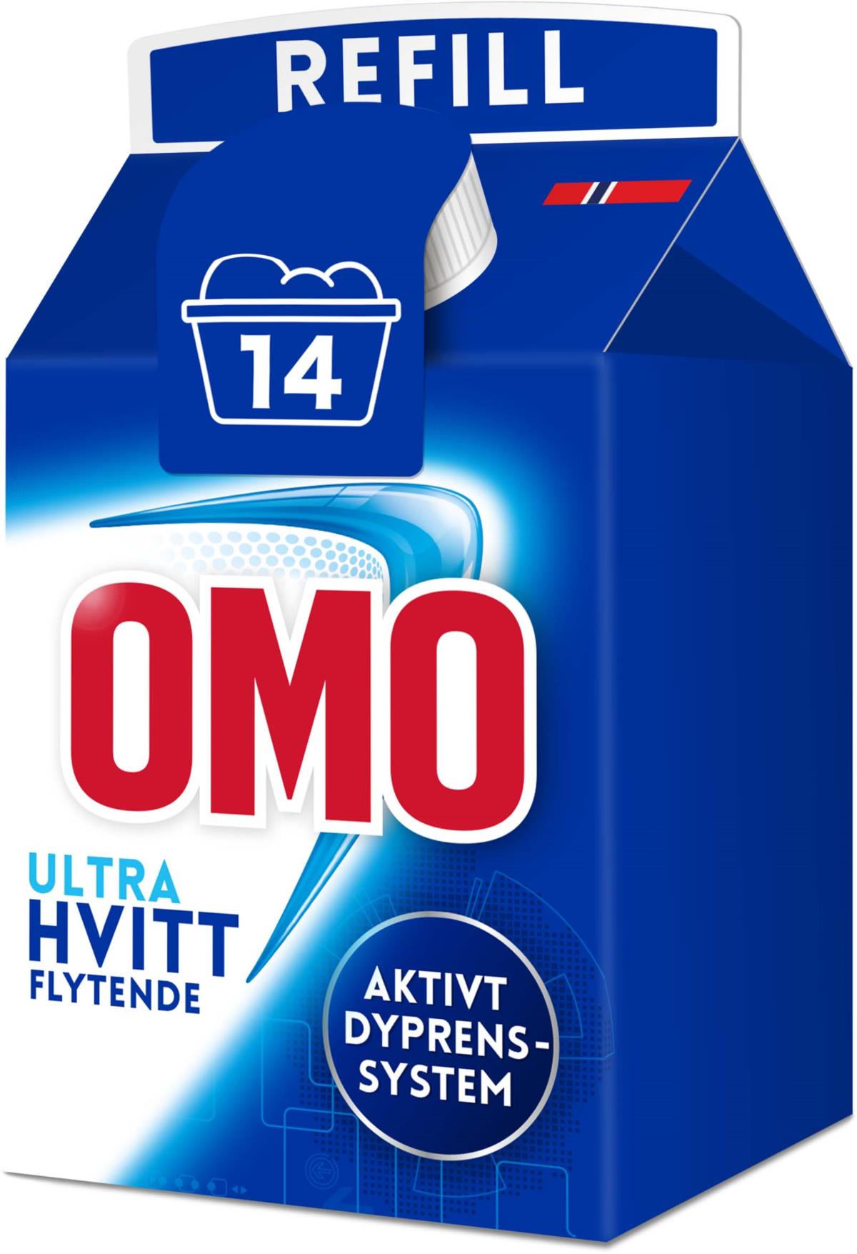 OMO Ultra hvitt Flytende Refill 490 ml | lyko.com