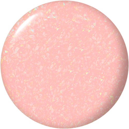 En rund, rosa objekt med en glänsande, glittrande yta. Det ser glatt och färgglatt ut. Inga andra detaljer är synliga.