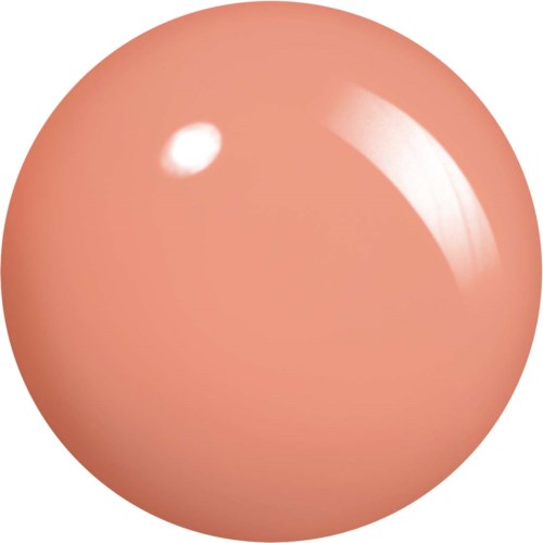A peach-colored shiny sphere with a bright reflection and smooth surface.