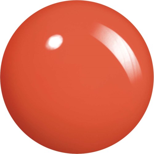 En glänsande, rund orange boll med en reflekterande vit fläck på ytan.