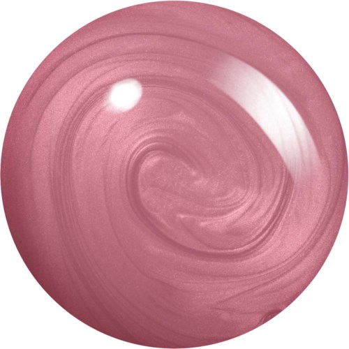 En rosa marmor med virvlande mönster och en glänsande reflektion på ytan.
