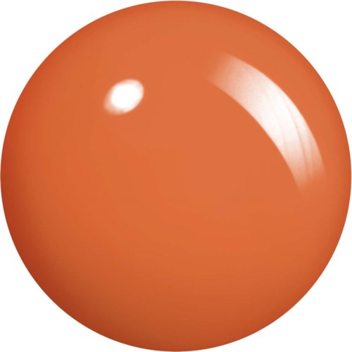 Hohtava oranssi pallo, jossa on valkoinen heijastus.