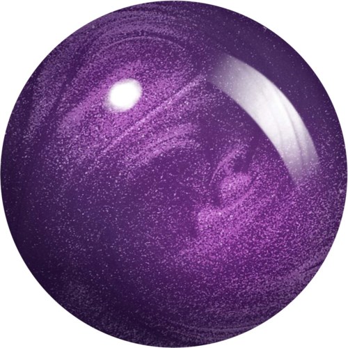 Kiiltävä violetti pallo, jossa on kirkas valkoinen piste ja sisällä pyörteileviä kuvioita.