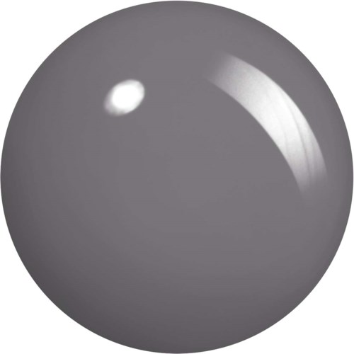 A gray ball with a shiny surface and a reflection highlight.