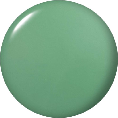A shiny, light green ball with a smooth surface and a small reflection of light.