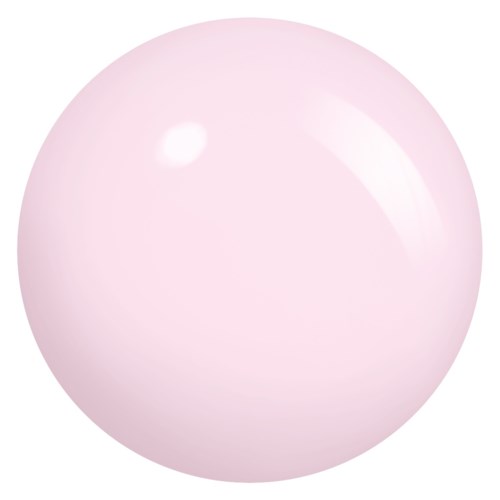 En rund, slät rosa boll med glänsande reflektioner på en vit bakgrund.