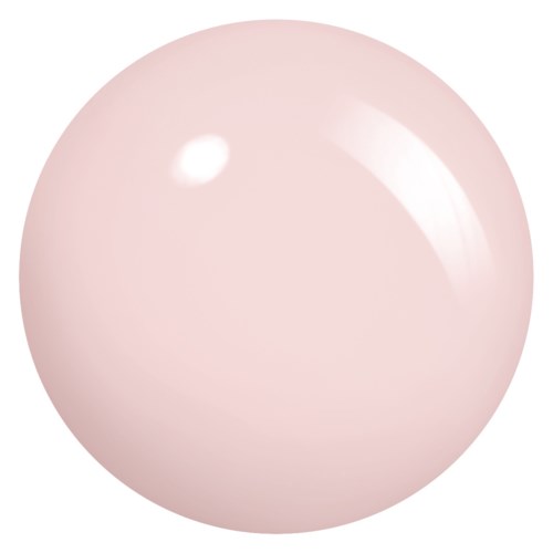 A soft pink glossy ball with a shiny reflection that shows a light source.