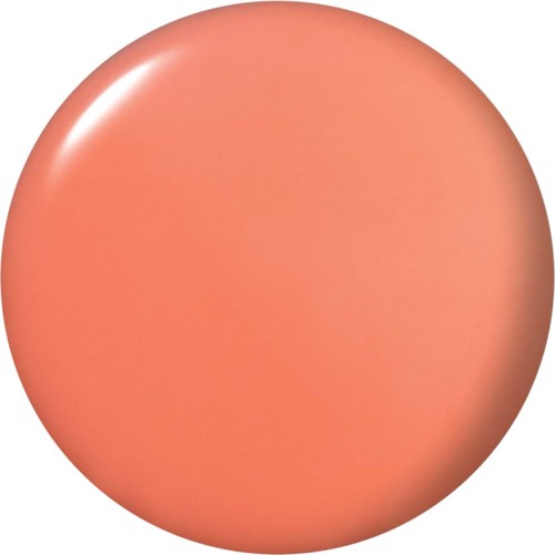 A round, peach-colored object with a shiny surface and smooth texture.