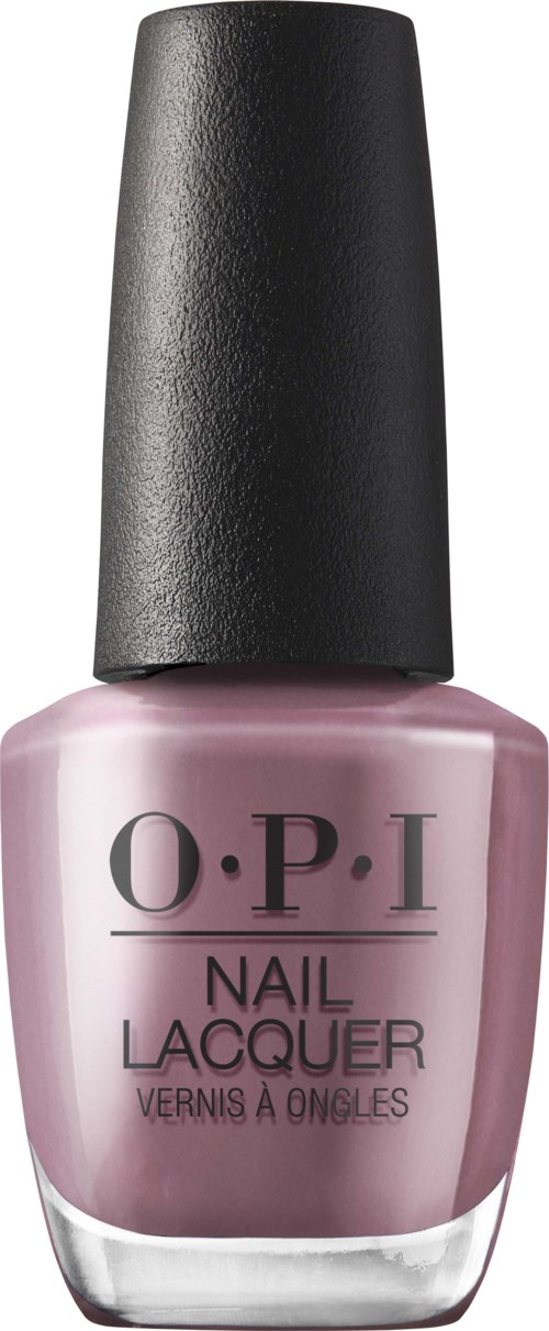 Pink nail polish bottle with black cap, labeled "O.P.I Nail Lacquer."