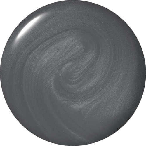 A round, gray, marbled object with shiny and matte areas, resembling a stone or a decorative sphere.