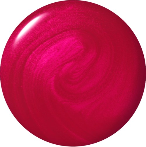 En livfull rosa nagellacksprov med glansig yta och virvlande mönster.