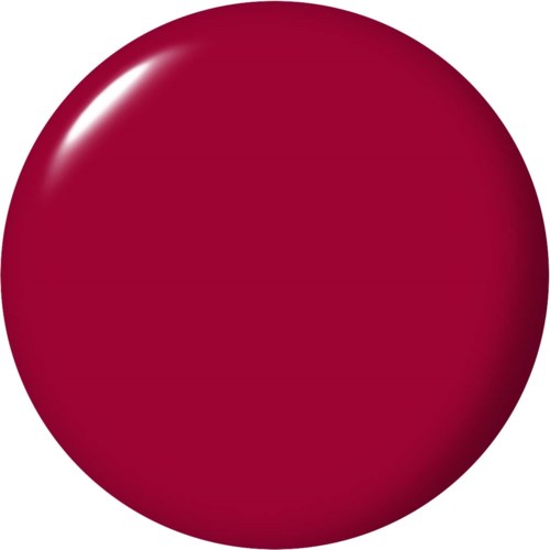 Eine große, glänzende rote Kreis mit einem Lichtreflex oben links.